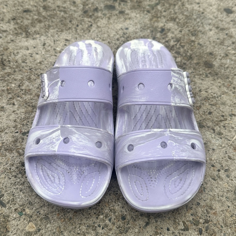 Purple Tie Dye Swirl Crocs Sandals Size10 - Picture 8 of 8